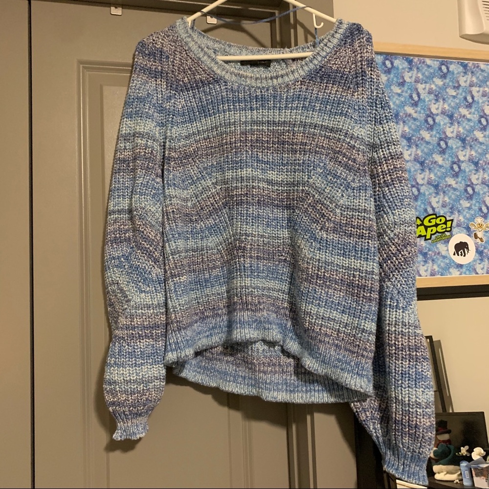 Balloon-Sleeve Chunky Knit Sweater